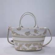 Dior Chapeau Basket Bag Gradient butterflies embroidery in white and gold 27x20x8cm - 5