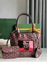 Goyard Anjou mini tote bag in burgundy 20x20x10cm - 1