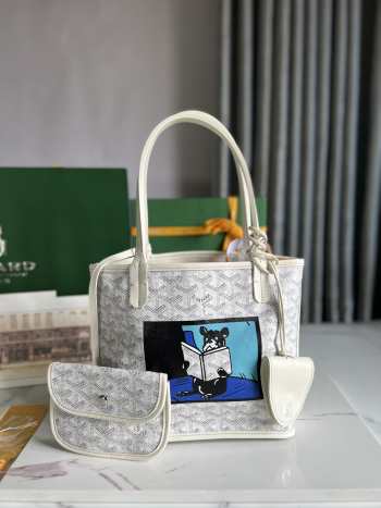 Goyard Anjou mini tote bag in white 20x20x10cm