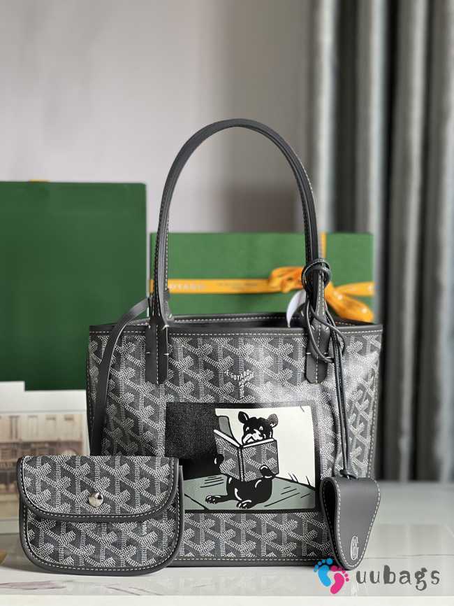 Goyard Anjou mini tote bag in grey 20x20x10cm - 1