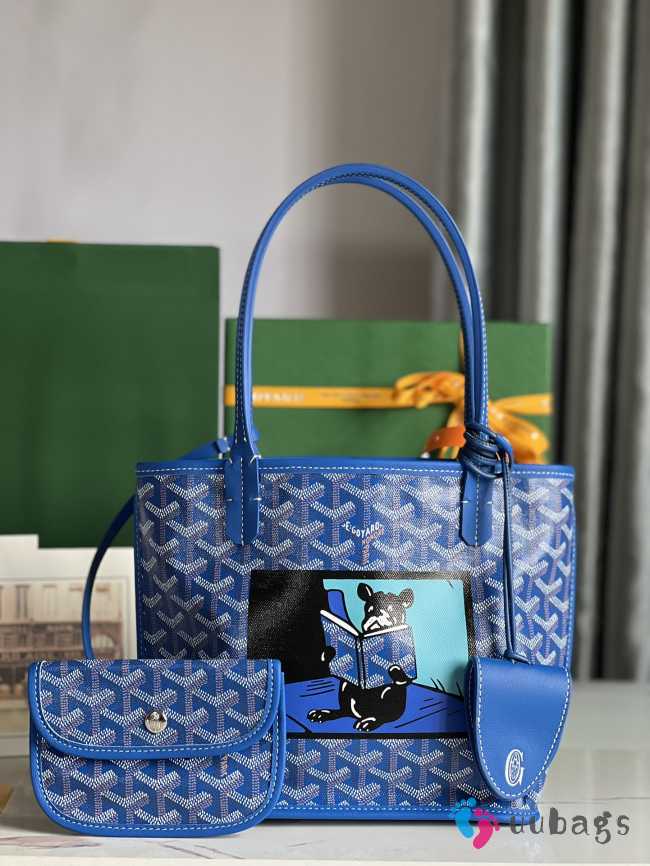 Goyard Anjou mini tote bag in blue 20x20x10cm - 1