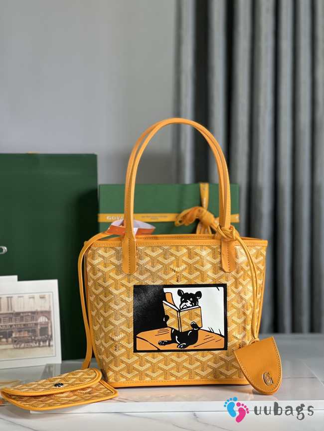 Goyard Anjou mini tote bag in yellow 20x20x10cm - 1