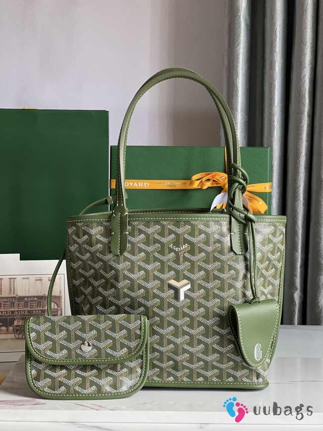 Goyard Mini Anjou Reversible Green Tote Bag 20x20x10cm - 1