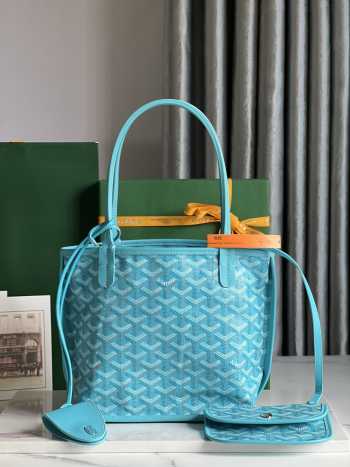 Goyard Mini Anjou Reversible Light Blue Tote Bag 20x20x10cm