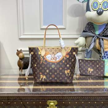 Louis Vuitton M40995 Neverfull MM With Dogs Printed 32x29x17cm