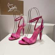 Christian Loubutin Lipgloss Queen 100 Patent-Leather Heeled Sandals In Pink - 1