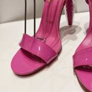 Christian Loubutin Lipgloss Queen 100 Patent-Leather Heeled Sandals In Pink - 2