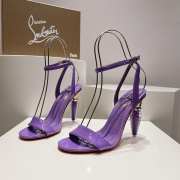 Christian Loubutin Lipgloss Queen 100 Patent-Leather Heeled Sandals In Purple - 1