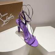 Christian Loubutin Lipgloss Queen 100 Patent-Leather Heeled Sandals In Purple - 3