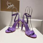 Christian Loubutin Lipgloss Queen 100 Patent-Leather Heeled Sandals In Purple - 4