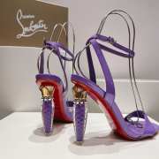 Christian Loubutin Lipgloss Queen 100 Patent-Leather Heeled Sandals In Purple - 6