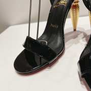 Christian Loubutin Lipgloss Queen 100 Patent-Leather Heeled Sandals In Black - 6