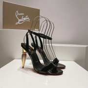 Christian Loubutin Lipgloss Queen 100 Patent-Leather Heeled Sandals In Black - 4