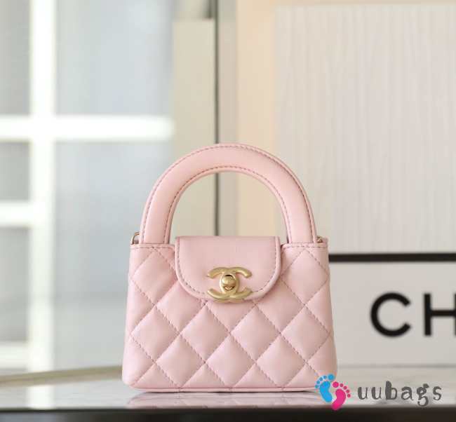 Chanel Clutch With Chain Shiny Aged Calfskin & Gold-Tone Metal Light Pink 8.3x12.5x4cm - 1