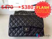 Chanel Flap Bag Caviar black color silver buckle damond plaid 33cm - 1