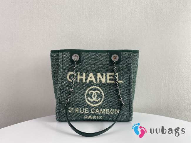 Chanel Deauville S2021 Small Tote Bag In Green 26x7x27cm  - 1