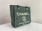 Chanel Deauville S2021 Small Tote Bag In Green 26x7x27cm  - 5