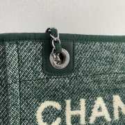 Chanel Deauville S2021 Small Tote Bag In Green 26x7x27cm  - 4