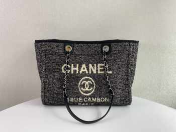 Chanel Deauville S2021 Tote Bag In Black 34x28x14.5cm