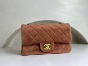 Chanel Brown Suede Double Flap Bag 20x12x6cm - 1