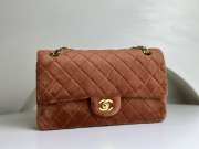 Chanel Brown Suede Double Flap Bag 25.5x15.5x5.5cm - 1