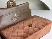 Chanel Brown Suede Double Flap Bag 25.5x15.5x5.5cm - 3