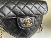 Chanel Love Heart Bag In Black 16.5x18x6.5cm - 6