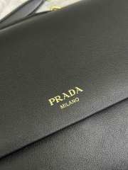 Prada 1BD368 large leather shoulder bag in black 23x38x11cm - 4