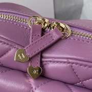 Chanel Love Heart Bag In Purple 16.5x18x6.5cm - 2