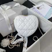 Chanel Love Heart Bag In White 16.5x18x6.5cm - 4