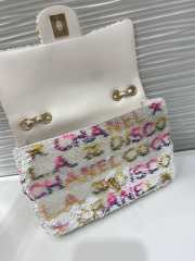 Chanel Small Foldable Bag Sequins & Gold-Tone Metal White, Yellow, Pink & Blue - 6