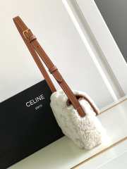 Celine Bag Claude In Shearling With Triomphe Embroideries Natural /Tan - 2