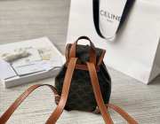 Celine Mini Backpack Folco In Triomphe Canvas And Calfskin Tan 18.5x20x10cm - 6