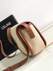 Celine Folco Cuir Triomphe In Textile And Calfskin Natural /Tan Bag 18.5x15x7cm - 2