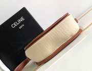 Celine Folco Cuir Triomphe In Textile And Calfskin Natural /Tan Bag 18.5x15x7cm - 3