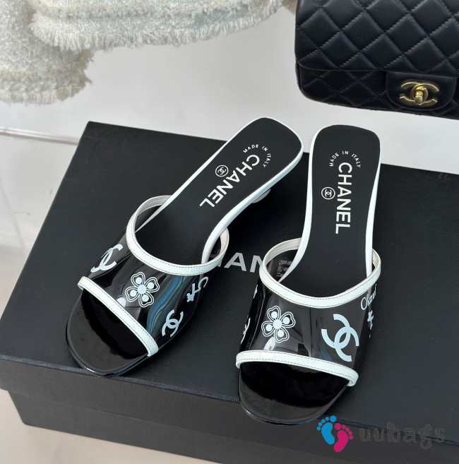 Chanel PVC Slides In Black 3cm - 1