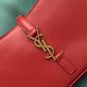 YSL Le 5 À 7 Hobo In Shiny Leather Bag In Red 24.5x6x15cm - 3