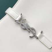 YSL Le 5 À 7 Hobo In Shiny Leather Bag In White 24.5x6x15cm - 2