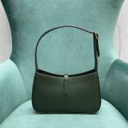 YSL Le 5 À 7 Hobo In Shiny Leather Bag In Dark Green 24.5x6x15cm - 3