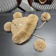 Moncler Cashmere Beanie With Pom Pom In Brown - 4