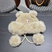 Moncler Cashmere Beanie With Pom Pom In Beige - 2