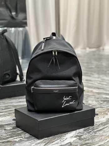 YSL embroidered City backpack in canvas 31x41x22cm