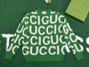 Gucci Men's Wool Jumper With GG Intarsia In Green  - 1