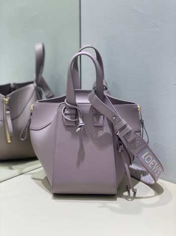 Loewe Purple Hammock Leather Shoulder Bag 20.2x17x20cm