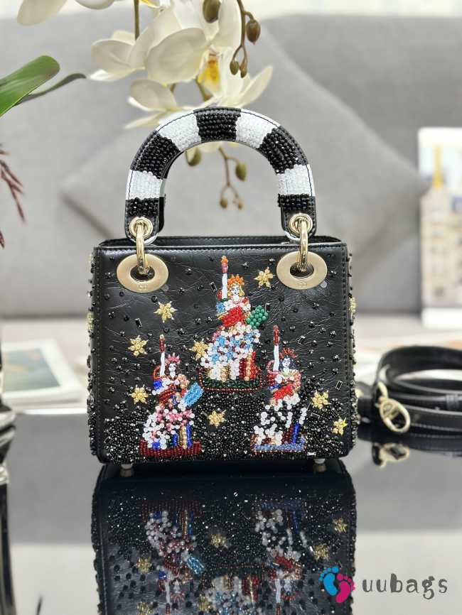 Lady Dior Art By Dorothy Iannone Bag In Black 20x17x8cm - 1