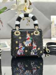 Lady Dior Art By Dorothy Iannone Bag In Black 20x17x8cm - 4