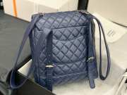 Chanel Large Backpack In Lambskin Blue Gold Hardware 170301 VS05666 - 3