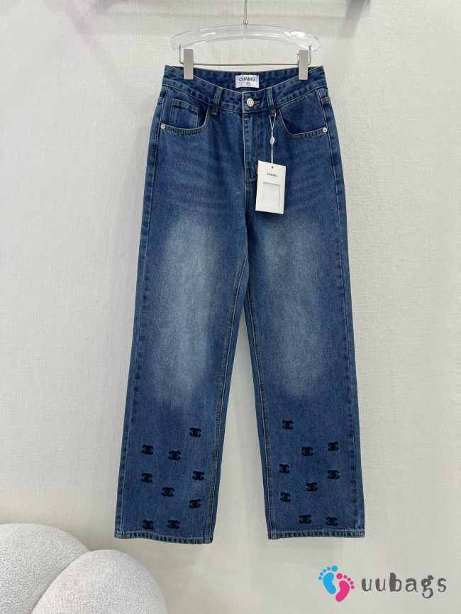 Chanel jeans double C printed denim blue - 1