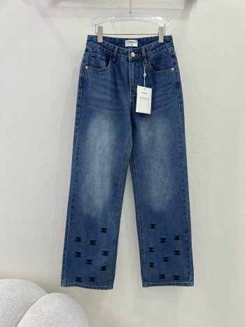 Chanel jeans double C printed denim blue