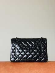 Chanel black lambskin flap bag with black buckle 23cm - 4